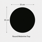 Round black melamine tray, 35 cm diameter